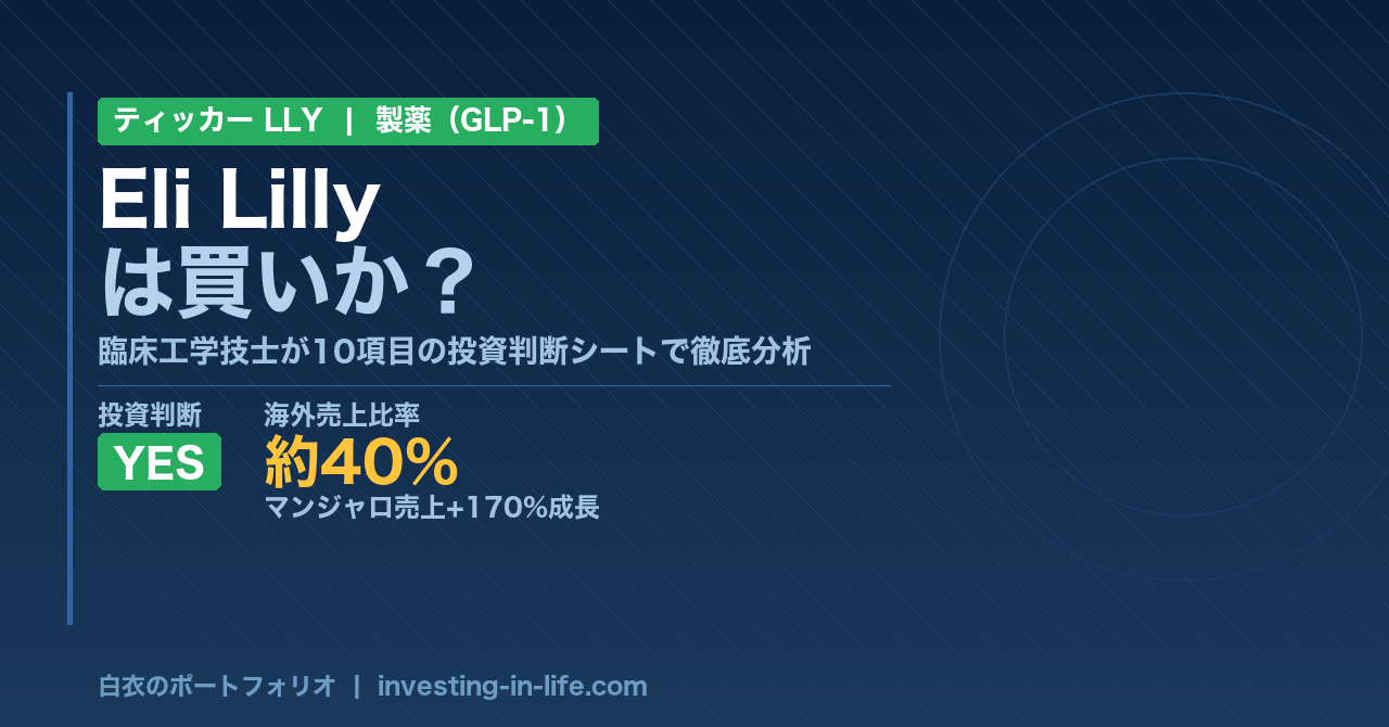 Eli Lilly（LLY）株の徹底分析｜GLP-1薬マンジャロで世界を変える製薬トレンドの本命【米国医療株】